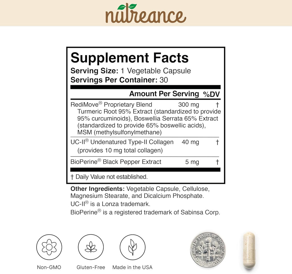 RediMove Natural Joint Support Supplement 30 Capsules
