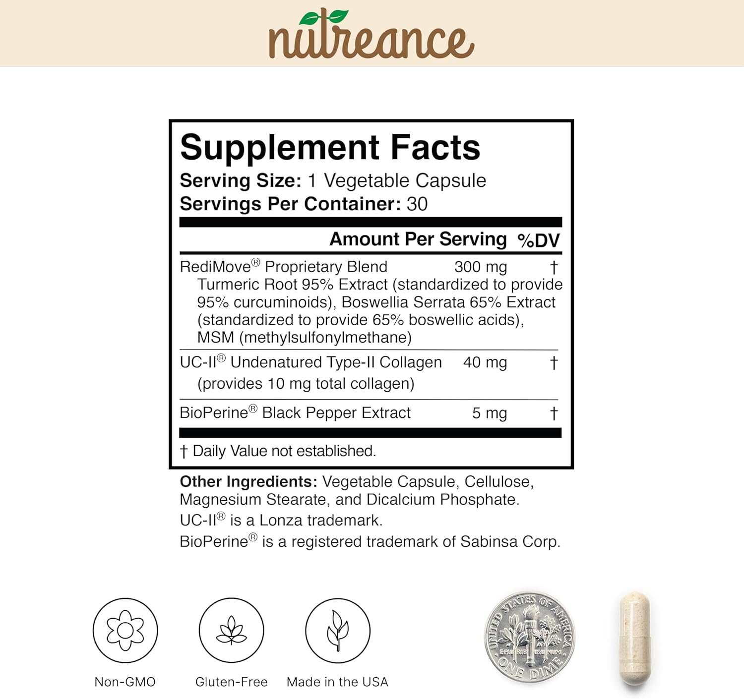 RediMove Natural Joint Support Supplement 30 Capsules