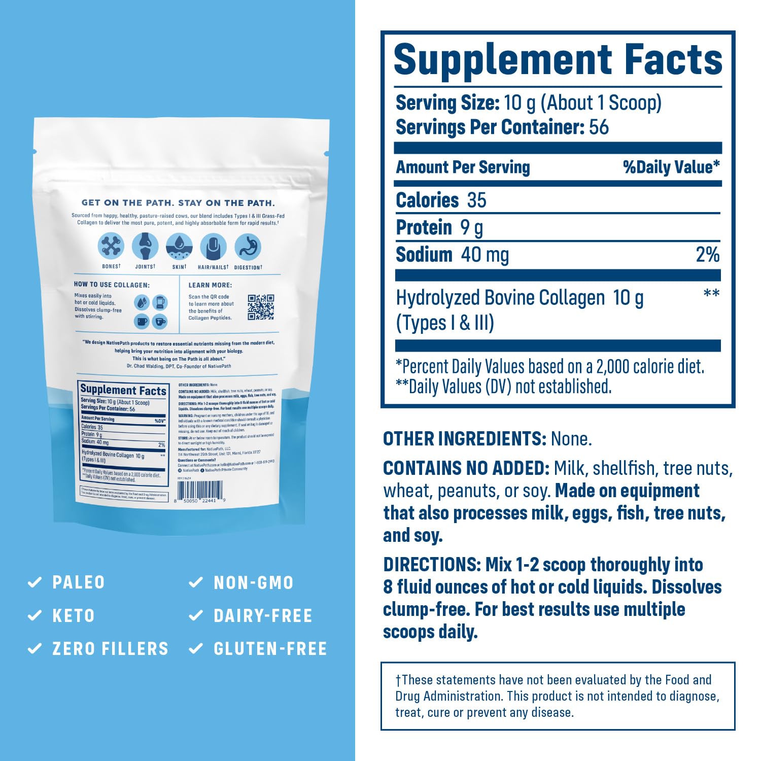 NativePath Collagen Peptides - 8.8 oz (25 Servings)