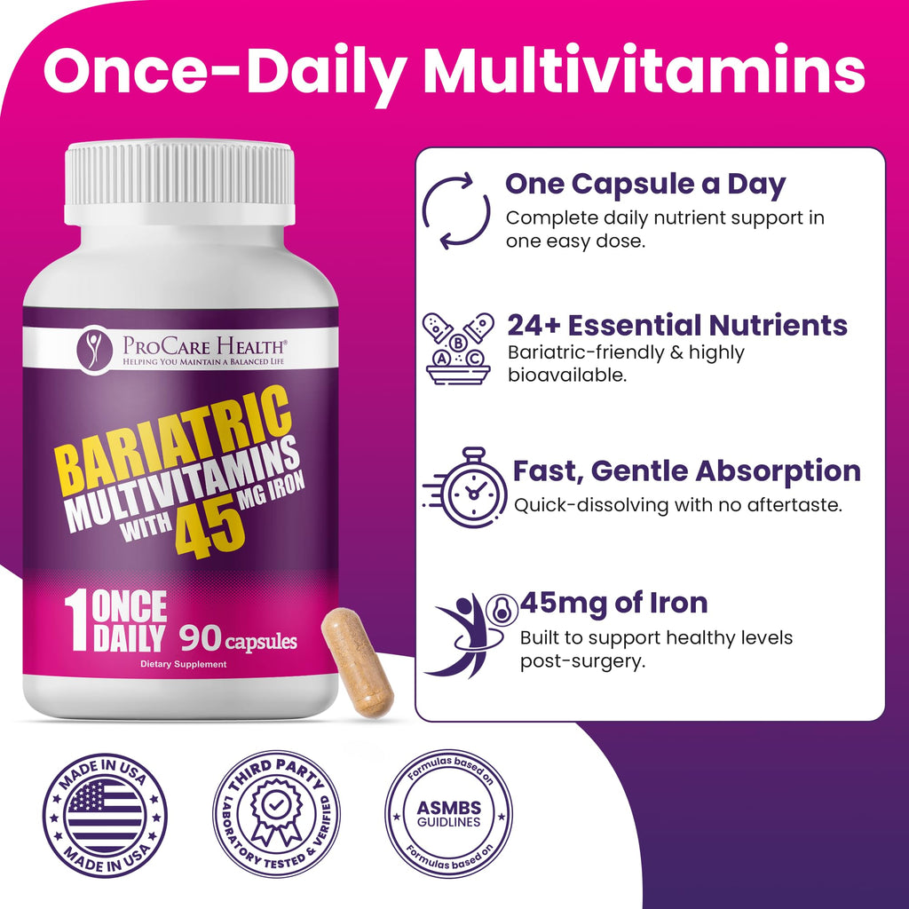 ProCare Health "1 per Day!" Bariatric Multivitamin Capsule with 45mg Iron