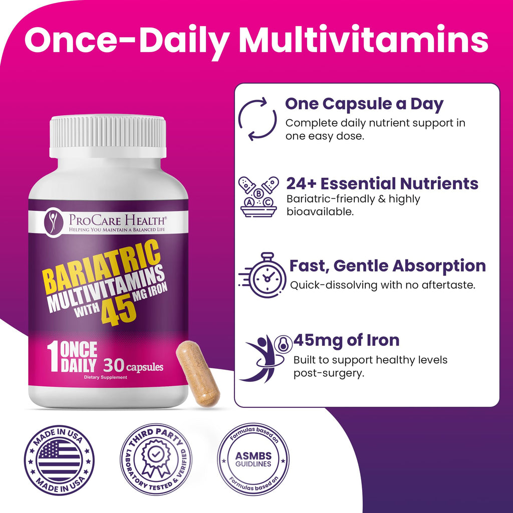 ProCare Health "1 per Day!" Bariatric Multivitamin Capsule with 45mg Iron
