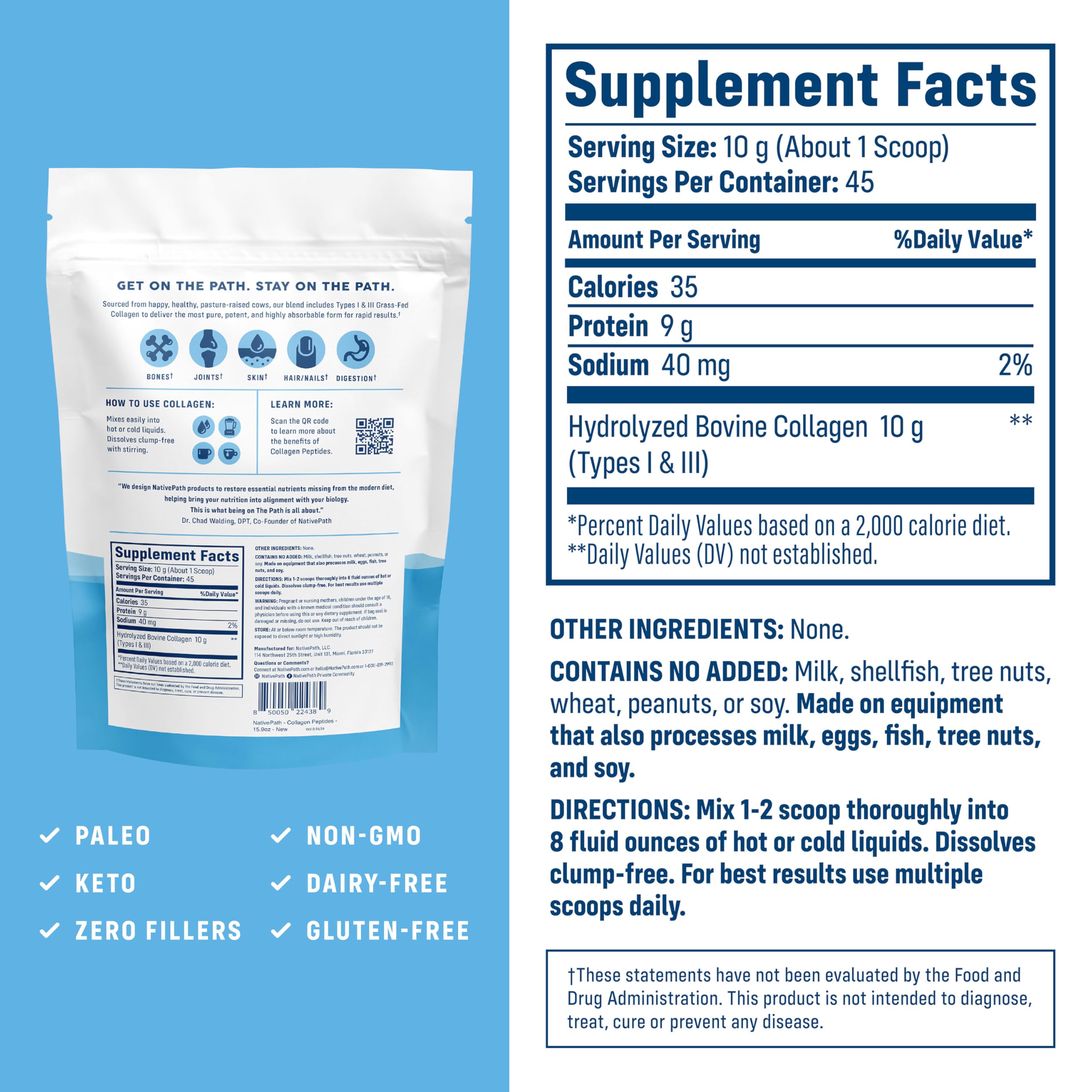 NativePath Collagen Peptides - 8.8 oz (25 Servings)