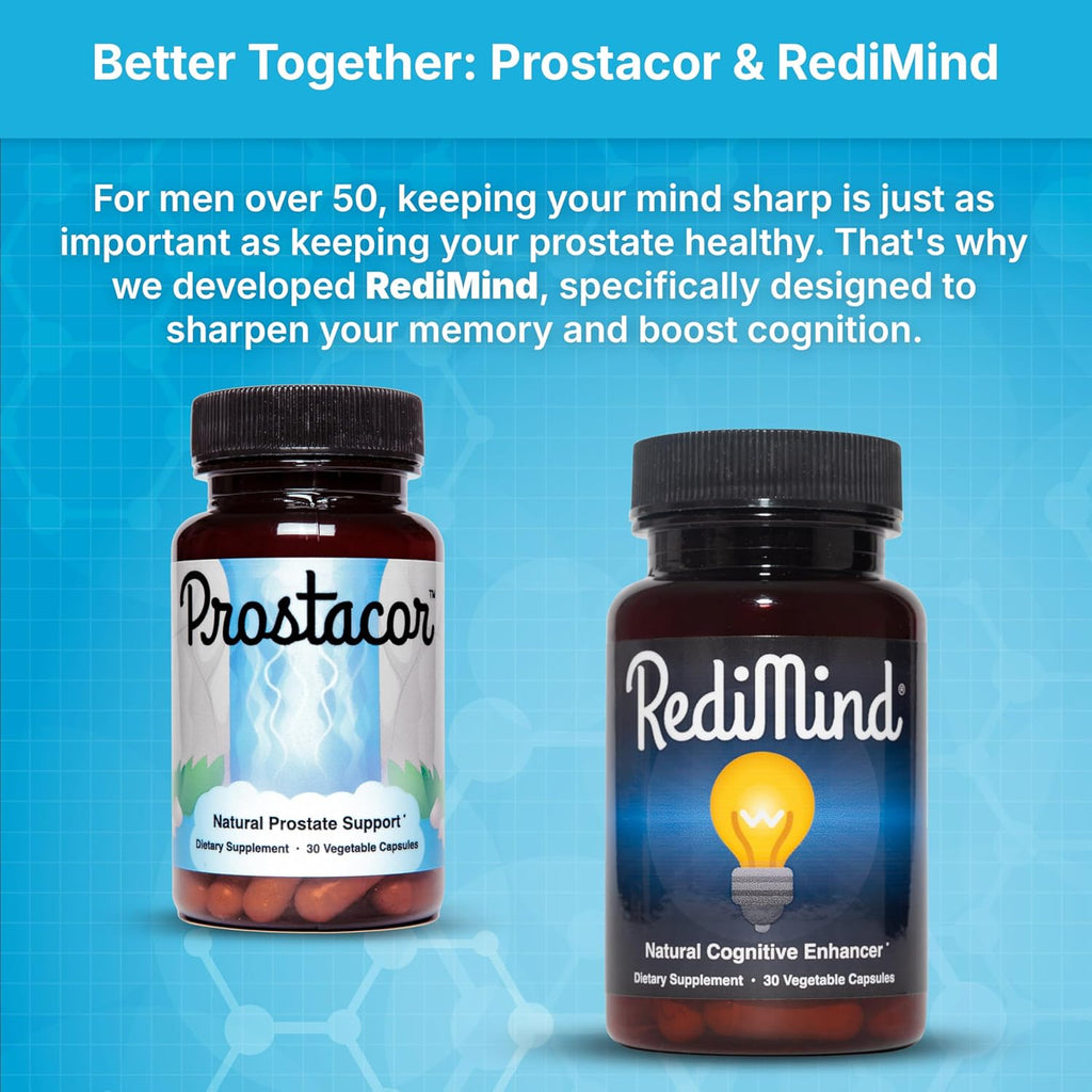 Prostacor Natural Prostate Support Supplement - Non-GMO, Vegan, Gluten-Free - 30 capsules