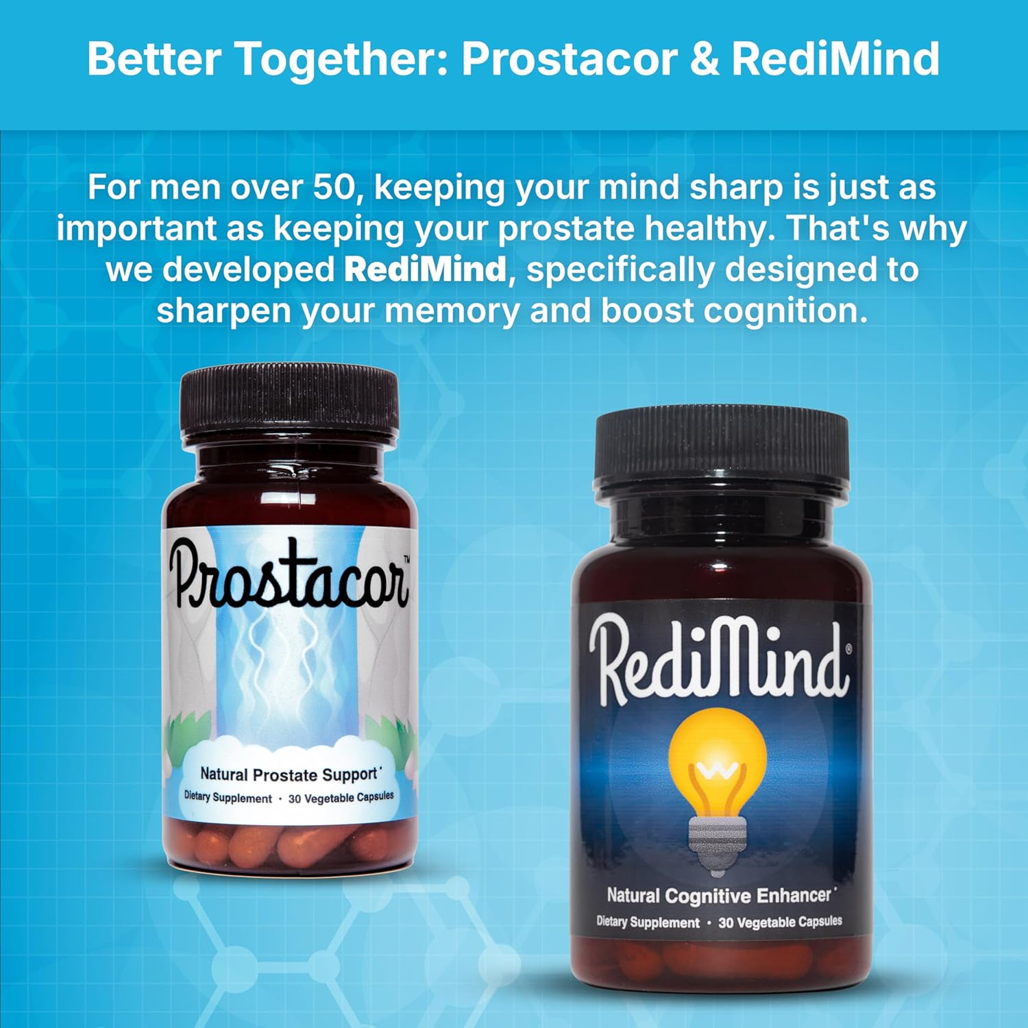 Prostacor Natural Prostate Support Supplement - Non-GMO, Vegan, Gluten-Free - 30 capsules